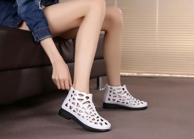 Casual Shoes Leather Cut outs Gladiator Ankle Boots