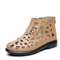 Casual Shoes Leather Cut outs Gladiator Ankle Boots