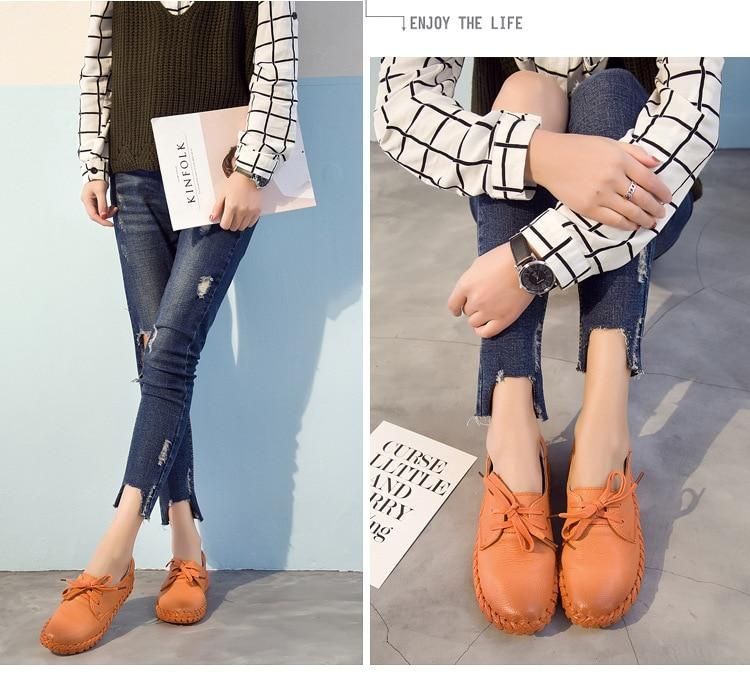 Casual Shoes Leather Flats Loafers Sneaker #ASN-1603