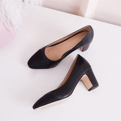 Casual Shoes Leather Pumps Thick High Heel MOS0233