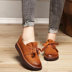 Casual shoes Loafers Handmade Brown Flats 7210