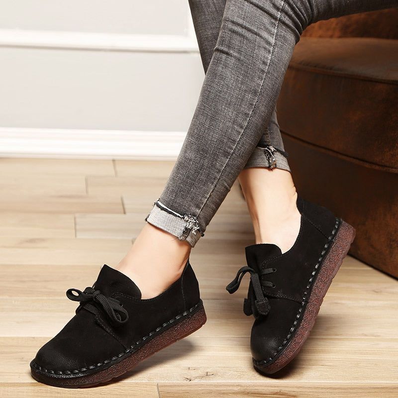 Casual shoes Loafers Handmade Brown Flats 7210