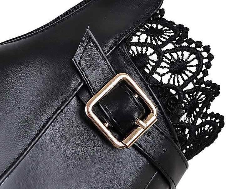 Casual Shoes Pu Leather Warm Winter Boots 2021  High Heel Lace Up Female Shoes