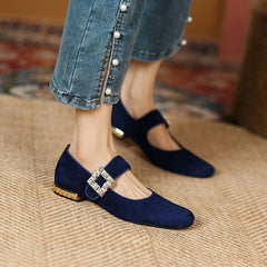 Casual Shoes Pumps HJS0429 Handmade Thick Low Heel