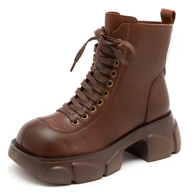 Casual Shoes QA236 - Platform Square Ankle Boots