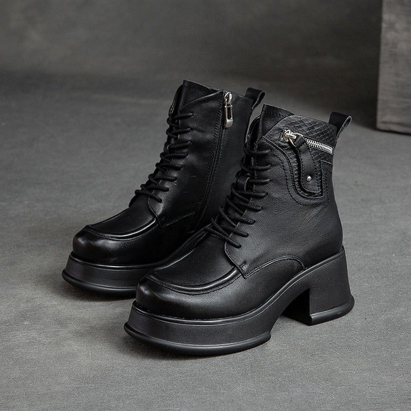 Casual Shoes QS229 - Soft Leather Ankle Boots