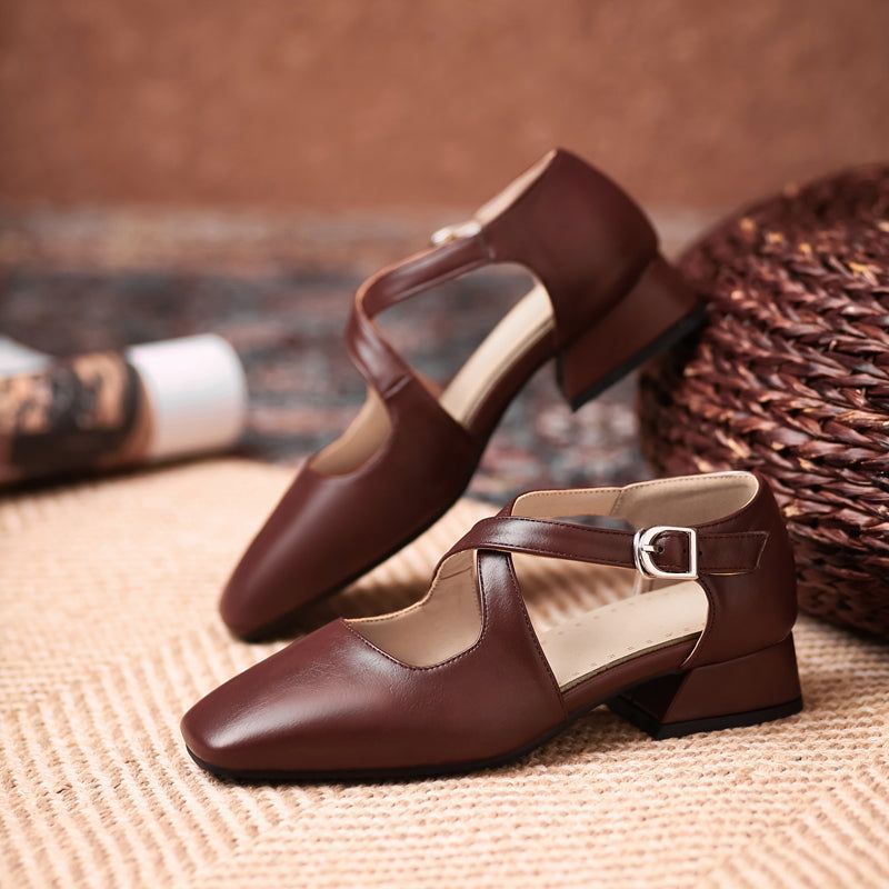 Casual Shoes RC3315 Classic Flat Square Low Heel