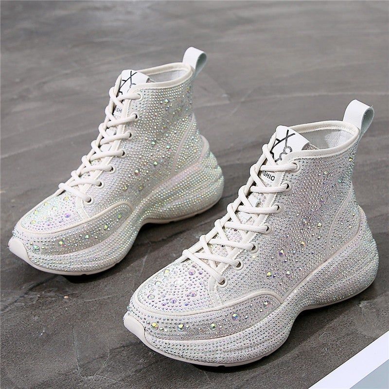 Casual Shoes Rhinestones Shiny Ankle Boots 888