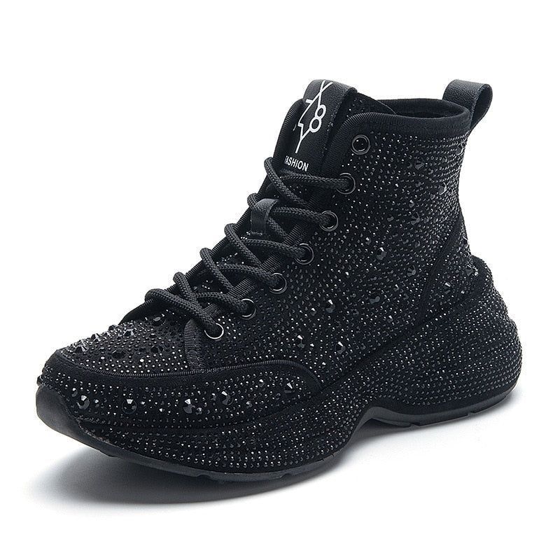 Casual Shoes Rhinestones Shiny Ankle Boots 888