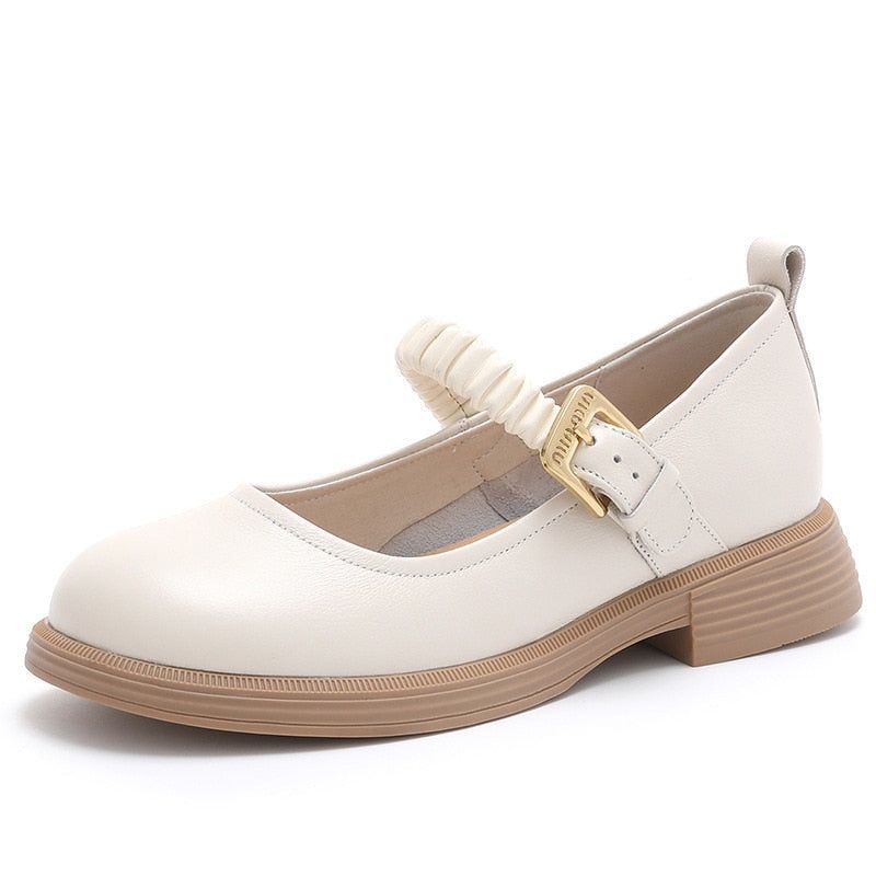 Casual Shoes - Soft Leather, Thick Low Heels (FC1207)