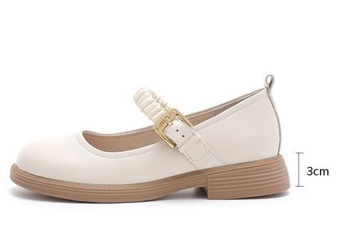 Casual Shoes - Soft Leather, Thick Low Heels (FC1207)