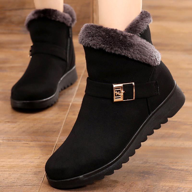 Casual Shoes Solid Warm Plush Sneakers Ankle Boots 18-LXZ107