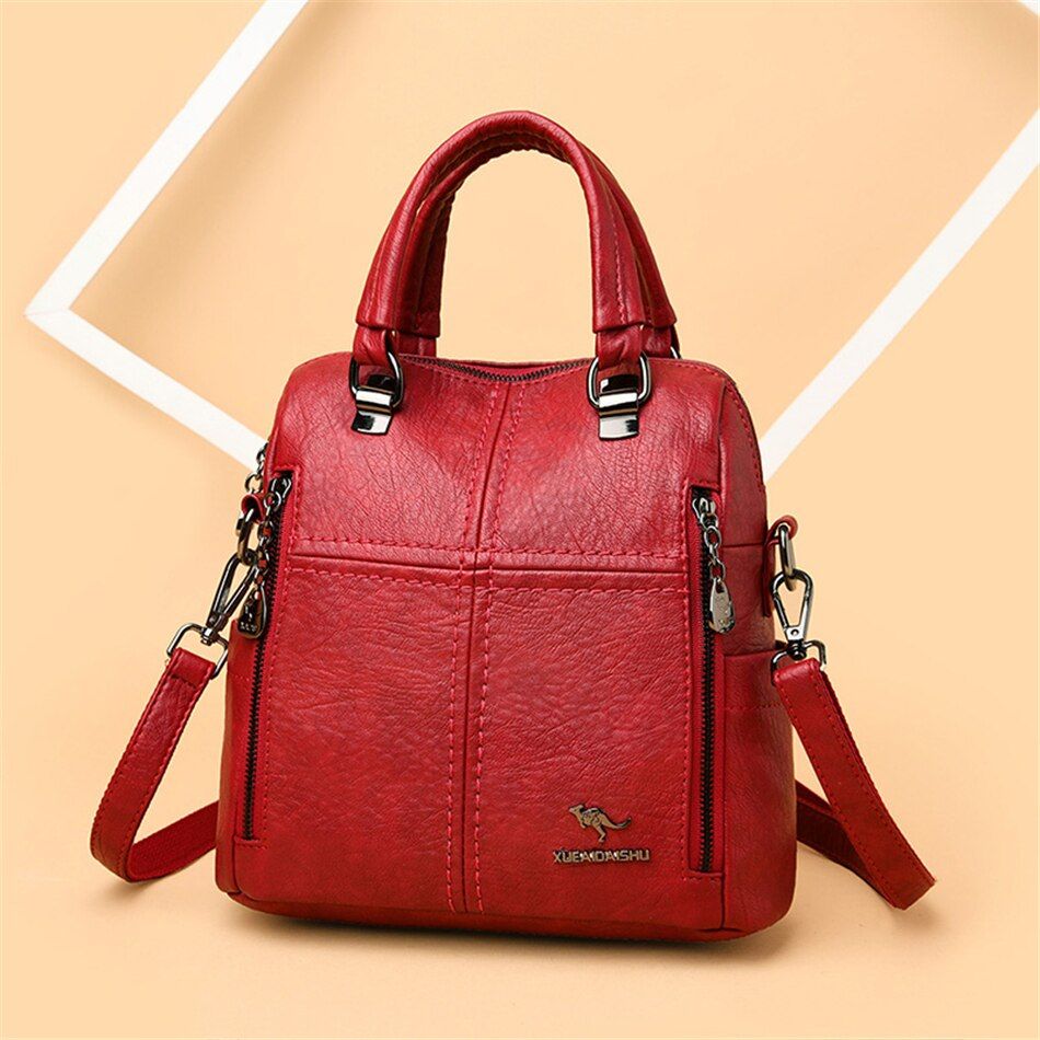 Cool Backpacks V2S0444 Leather Soft Travel Shoulder Bag