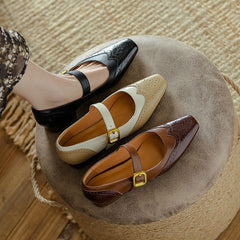 Square Toe Chunky Heel Pumps - Casual Shoes QB245