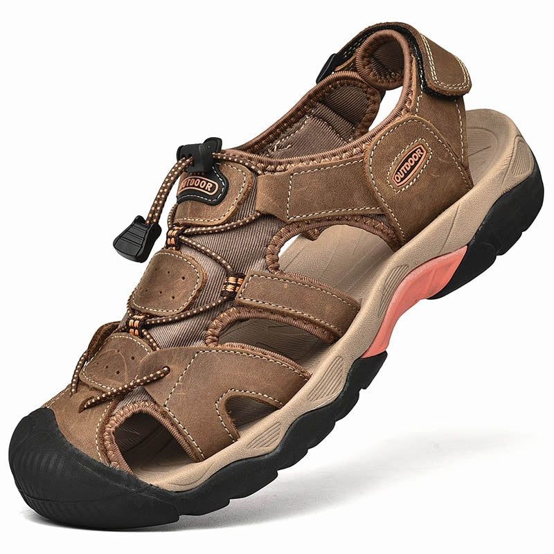 WOS0350  Genuine Leather Casual Sandals: Breathable Shoes