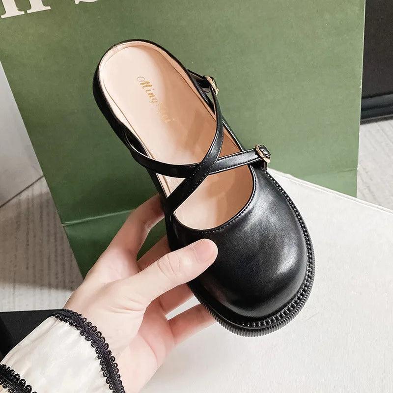 X637-8  Leather Casual Shoes: Stylish Mules and Comfortable Slippers