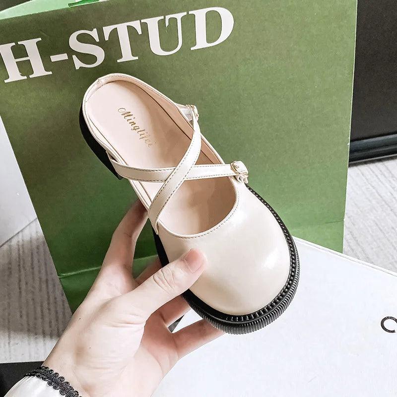 X637-8  Leather Casual Shoes: Stylish Mules and Comfortable Slippers