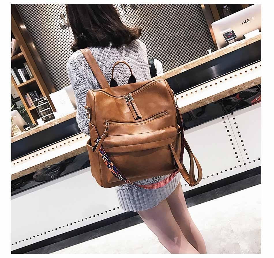 XA529H Leather Cool Backpacks: Students School & Multifunction Travel Bags