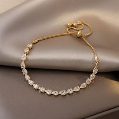 Zircon Gold Pull Adjustable Bracelet Charm Jewelry XYS0235 Simple Korean Style